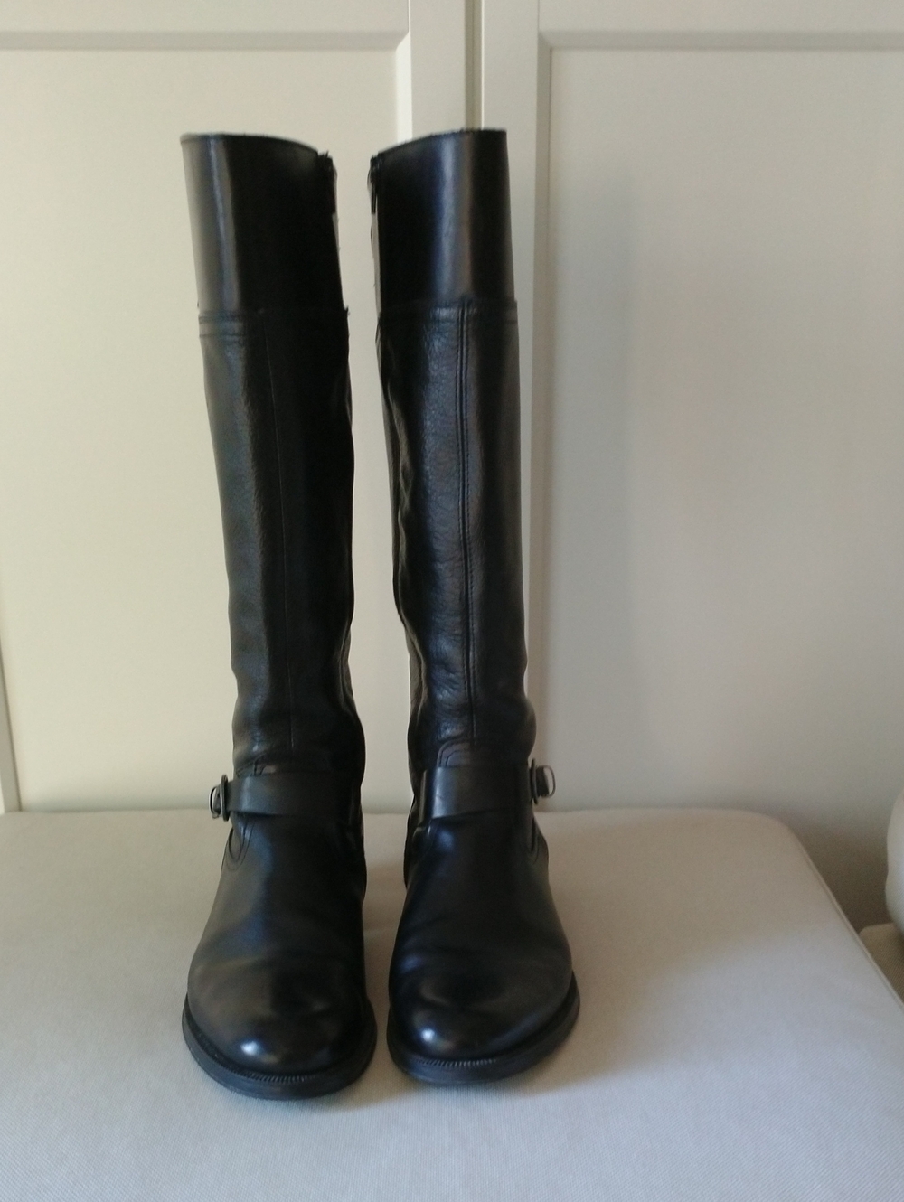 Aldo Tall Black Leather Boots with buckles, size 40 - Picture 3 of 13